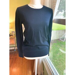Banana Republic Women's Sweater Sz S 100% Merino Wool Navy Blue Minimalist Work